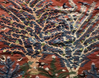 Harrania Tapestry "Garden at Springtime", unique handcraft, handwoven by Abu El Ghed, weaving school El Awadly, Harrania, Egypt