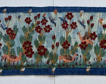 HARRANIA tapestry "Flowers", unique handicraft, handwoven by Anhar