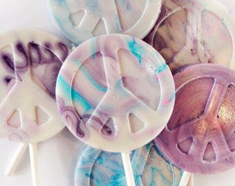 Peace Sign Lollipops 4-piece set by I Want Candy!