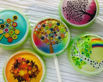 Colorful Tree Lollipops 5-piece set by I Want Candy!
