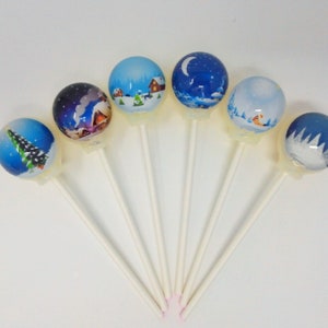 Winter Scenery Lollipops 6-piece set by I Want Candy!