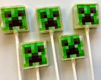 Creeper Video Game Lollipops 5-piece set by I Want Candy!