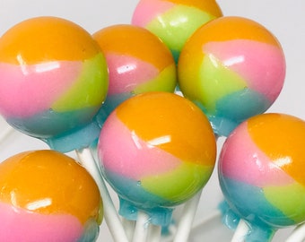 Rainbow Sherbet Lollipops 6-piece set by I Want Candy!