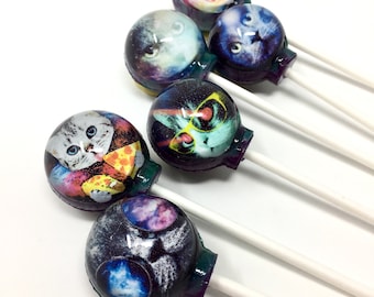 Cosmic Kitteh Lollipops 6-piece set by I Want Candy!