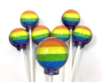 LGBTQIA Pride Flag Lollipops 6-piece set by I Want Candy!