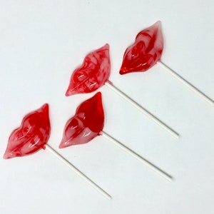 Strawberries n' Cream lips set of 6 lollipops by I Want Candy