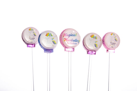 Unicorn & Magical Day edible image 6pc lollipop set | Etsy