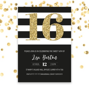 DIY Printable Sparkling Birthday / Celebration Invitation (Digital Download)