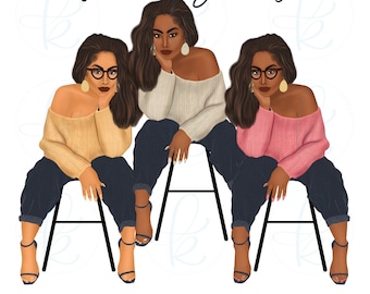 Gorgeous African American Woman | Cute Black Female | Journal Clipart