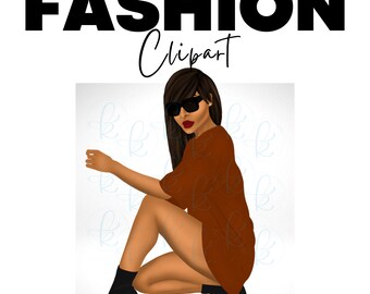 Fashionable African American Woman | Beautiful Black Woman | Journal Clipart