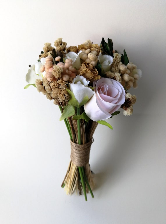Vintage Style Simple Bride Bouquet Rustic Wedding Flowers Etsy