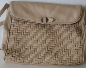 Italienische Ledertasche in beige