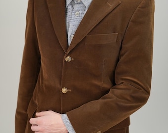 Blazer vintage de pana en color marrón / Talla 48 UE / 38 EE. UU. (M) / Sastrería de los años 80, de David Scott / En excelentes condiciones