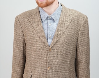 Blazer de cachemira pura de Mongolia Interior en beige cálido / Tejido de Ermenegildo Zegna / Talla 54 UE / 34 EE. UU. (XL-2XL) / Fabricado en Italia