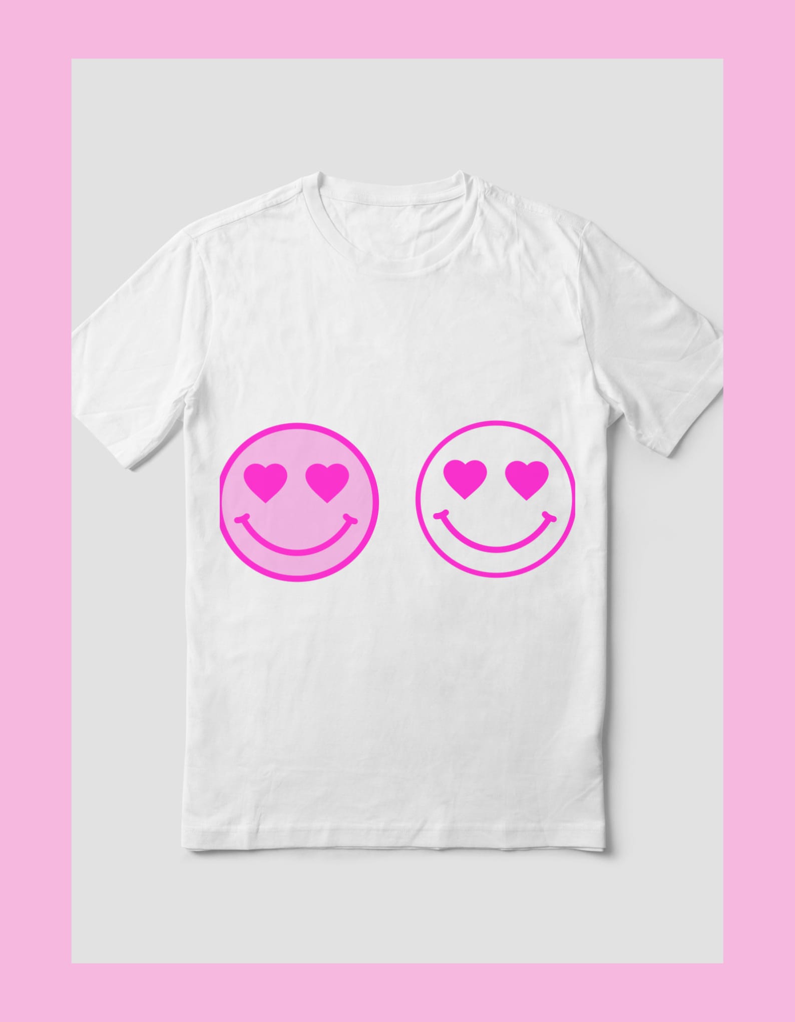 Pink Smiley Face Heart Eyes PNG SVG | Smiley Face Heart Eyes Digital ...