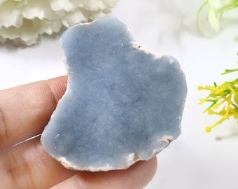 Angelite Raw Slice Unique Quality Natural Angelite Rough High Quality Rough Slice blue color Angelite Rough Size 49×49×10 MM 143 CTS