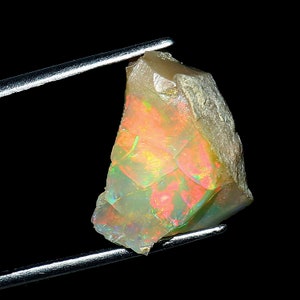 7.10 Ct Ethiopian Opal Raw, Natural Opal Raw, Welo Opal Raw, Multi Fire Opal, Opal Crystals, Opal Raw For Jewelry Making