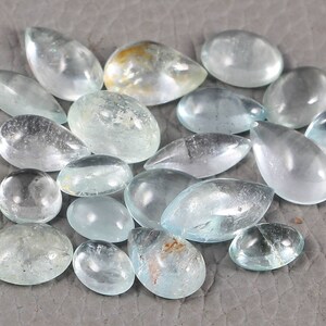 27.30 Crt  Aquamarine 100% Natural Aqua blue Aquamarine Mix shape Cabochon Loose gemstones 20 piece Lot- size 6 mm - 13 mm