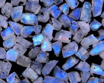 AAA Top Quality Rainbow Moonstone Rough, Rainbow Moonstone Rough Cut Stone, Blue Flashy Moonstone, Loose Gemstones Lot, Raw Material