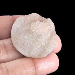 Very !!! Rare White Agate Druzy Cabochon Top Quality Loose Stone Jewelry making Agate Gemstone Handmade Fancy Shape 36x35x14 MM  105 Cts