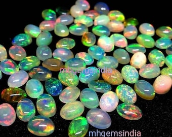 Opal AAAA cabochons Loose Gemstone Lot, Natural Opal, Ethiopian Opal, Welo Opal, Opal cabochons, AAAA opal, Natural Opal carbons for jewelry