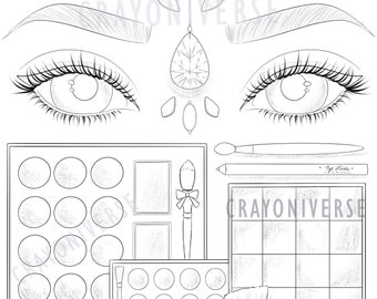 Make-Up Time - Coloring Page for Adults * Instant Download * Printable File * Lineart Illustration * JPG and PDF * Bianca State