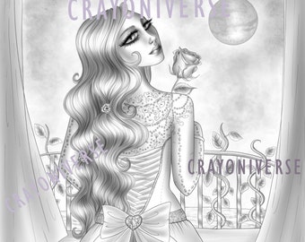 Giselle - Grayscale coloring page by Bianca State. Lilac, Sepia JPG