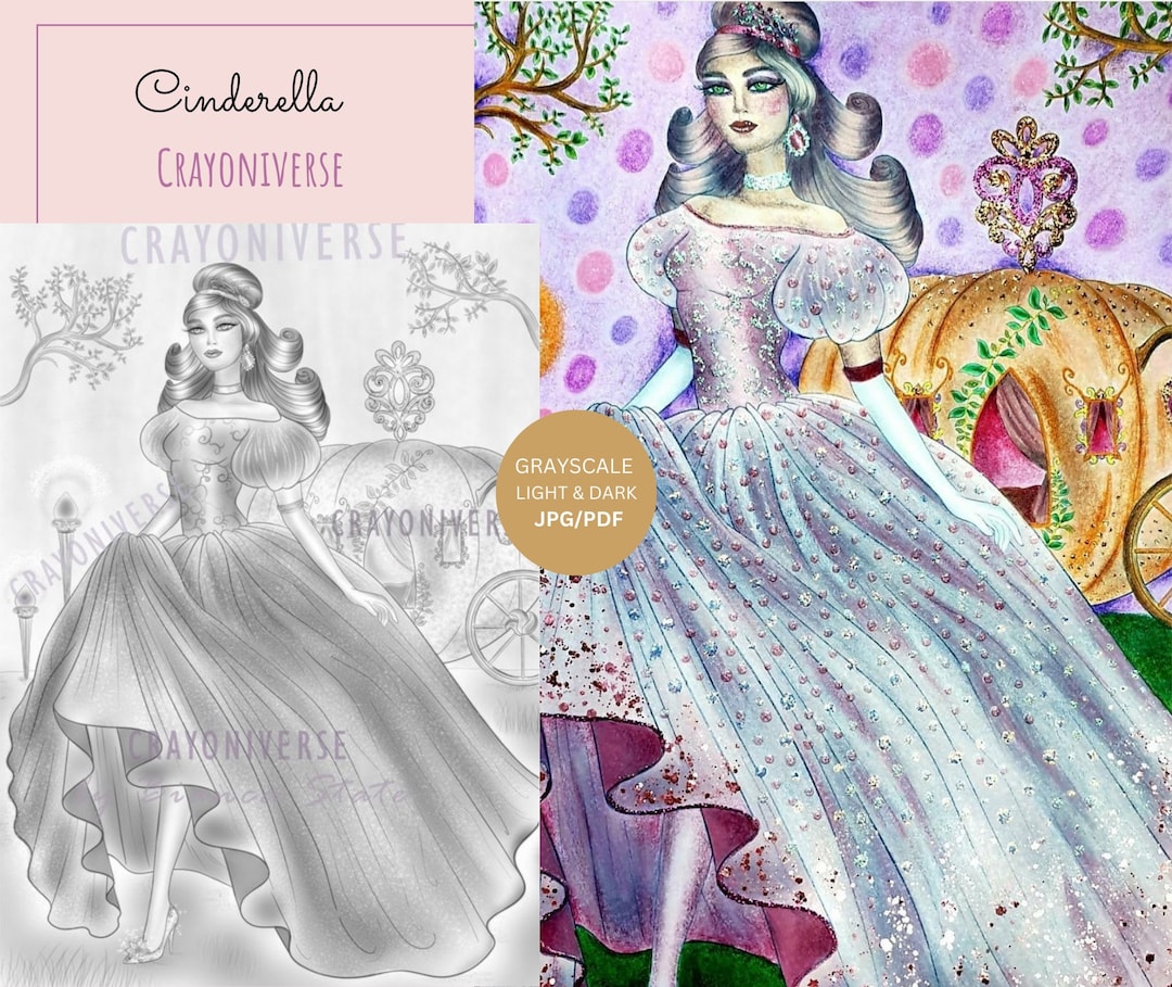 Cinderella - Coloring Page for Adults * Instant Download * Printable ...