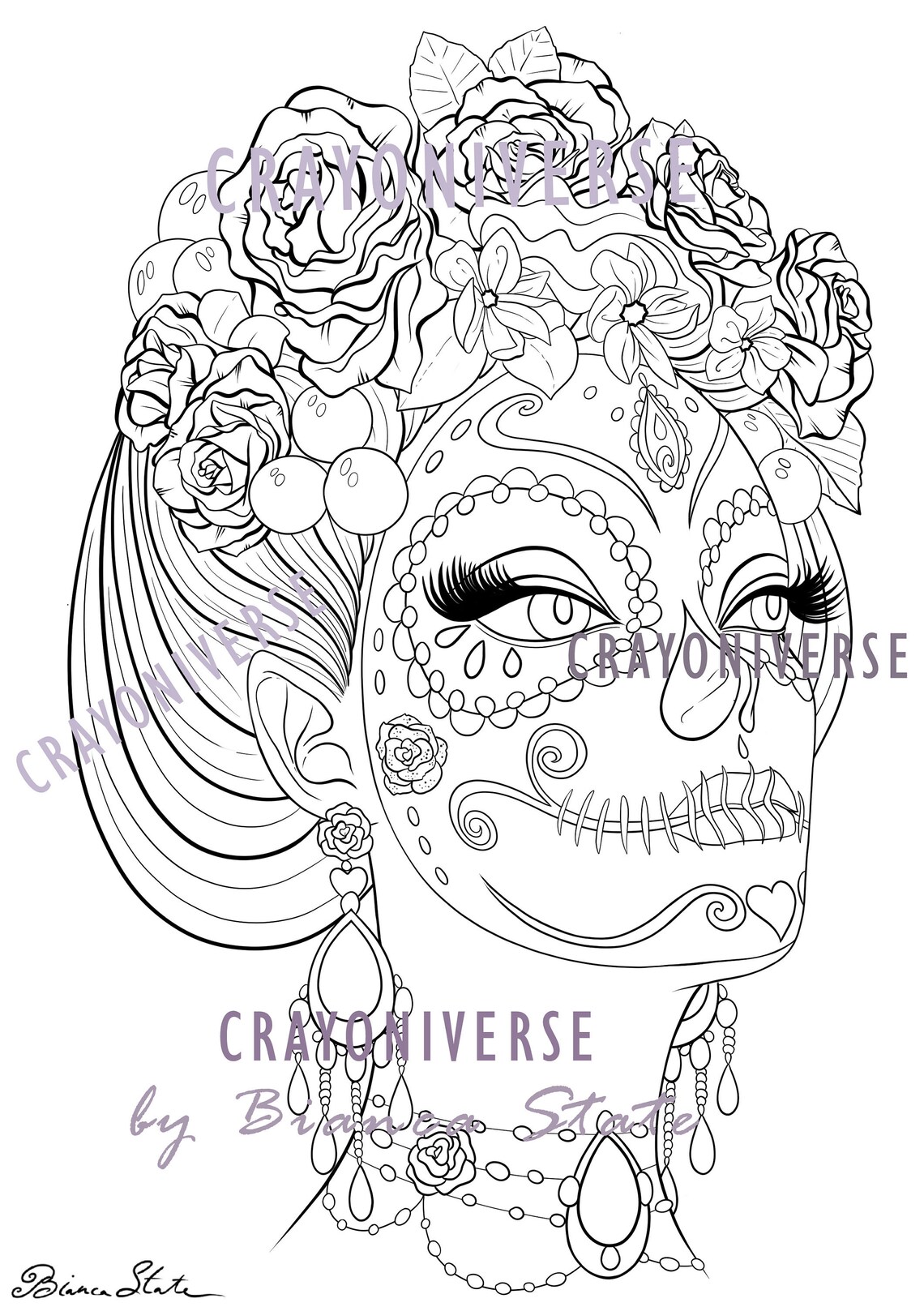 Imelda Lineart coloring page PDF and JPG by Bianca State | Etsy