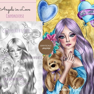 Guérissez bientôt - Coloriage en niveaux de gris et lineart PDF et JPG par Bianca State