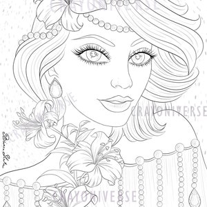 Lilyanne Coloring Page: Lineart Illustration (JPG & PDF)