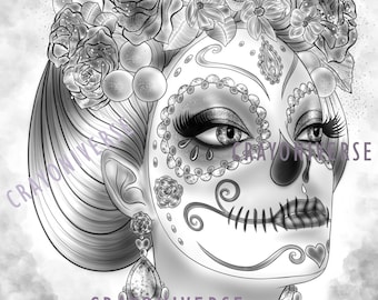 Imelda - Grayscale coloring page JPG and PDF illustrated by Bianca State