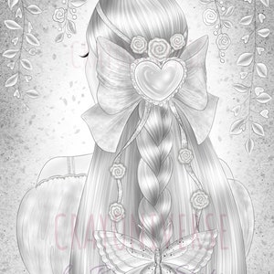 Fleur de papillon - Coloriage pour adultes * Téléchargement instantané * Fichier imprimable * Illustration en niveaux de gris * Dessiné à la main * Bianca State