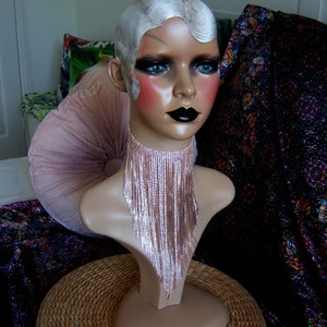 Art deco Flapper Wasserfall Choker Halsband Halskette Theater Kostüm Drag Queen Schmuck Strass Rose Gold Kristall Edelstein