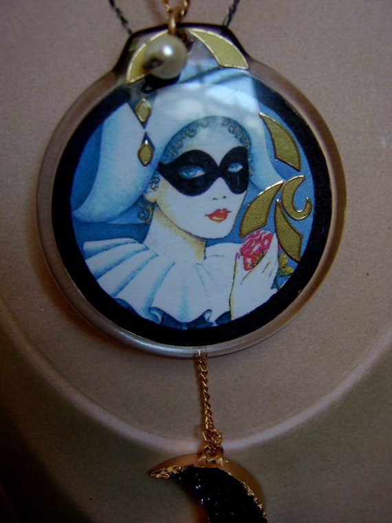 pierrot pendant  eco dangle drop hip hop 80s clow… - image 3