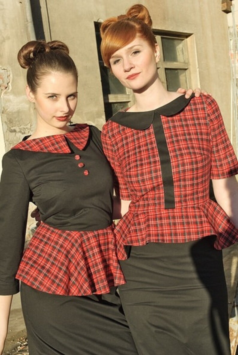 Dress Miss a black-red flannel plaid gr 3840