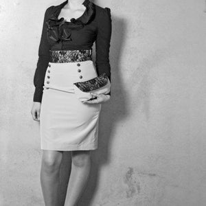 Pencil skirt bridget Nude with lace gr. 36/38 image 2