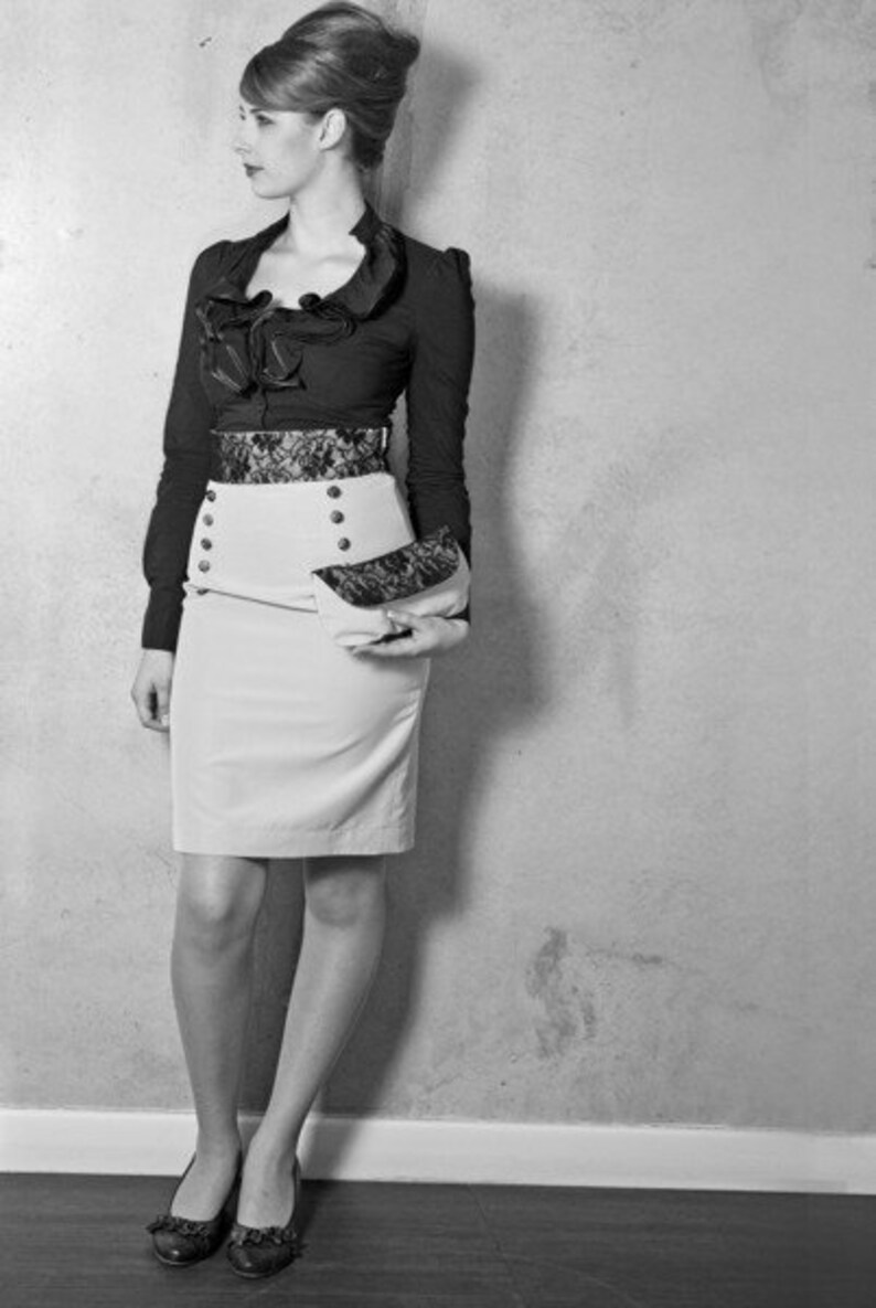 Pencil skirt bridget Nude with lace gr. 36/38 image 2