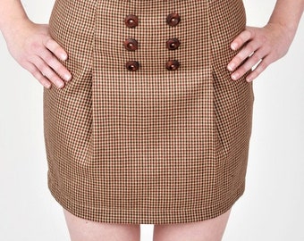 Mini taille haute « Mme Holmes brun Houndstooth Gr. 36/38