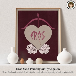 Eros Art Print: Cupid, Greek Mythology, Home Decor (8x10)