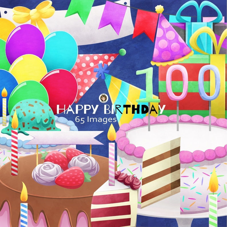 Happy Birthday Clipart Birthday Graphics Instant Download Etsy Canada