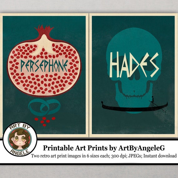 Hades and Persephone Digital Prints 'in (Instant Download) 
