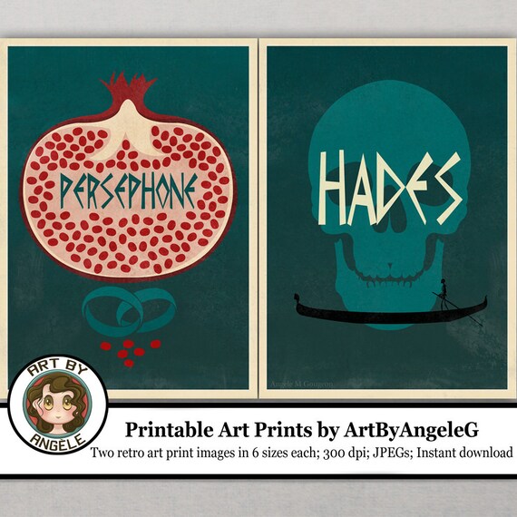 Hades and Persephone Digital Prints 'in (Instant Download) 