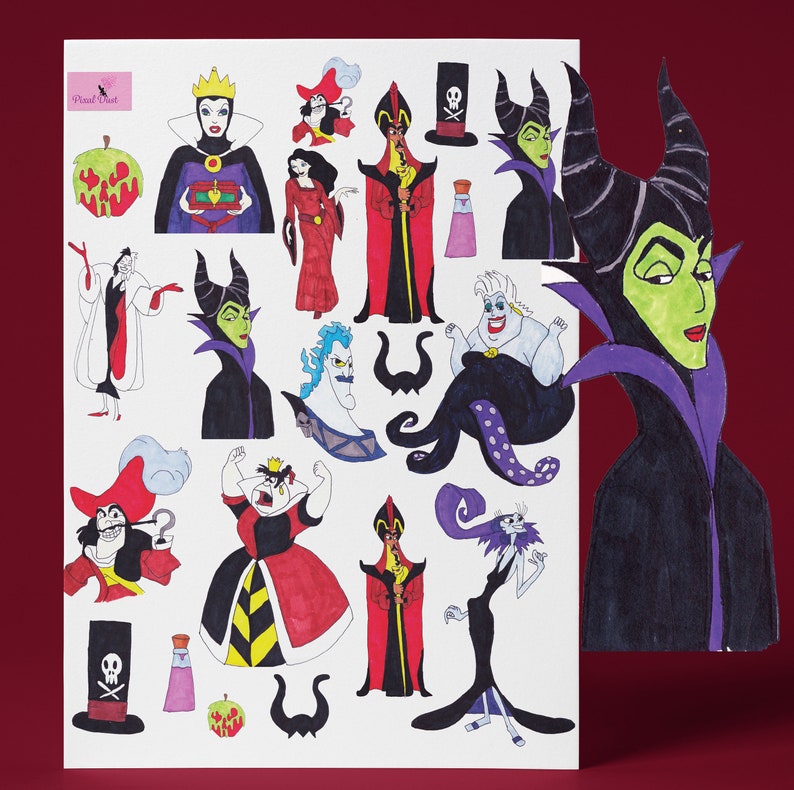 Disney Villain Stickers Disney Planner Stickers Etsy
