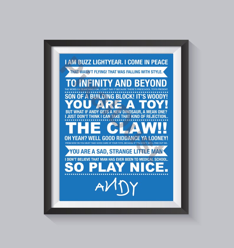 toy story quote print disney pixar print toy story lyrics etsy