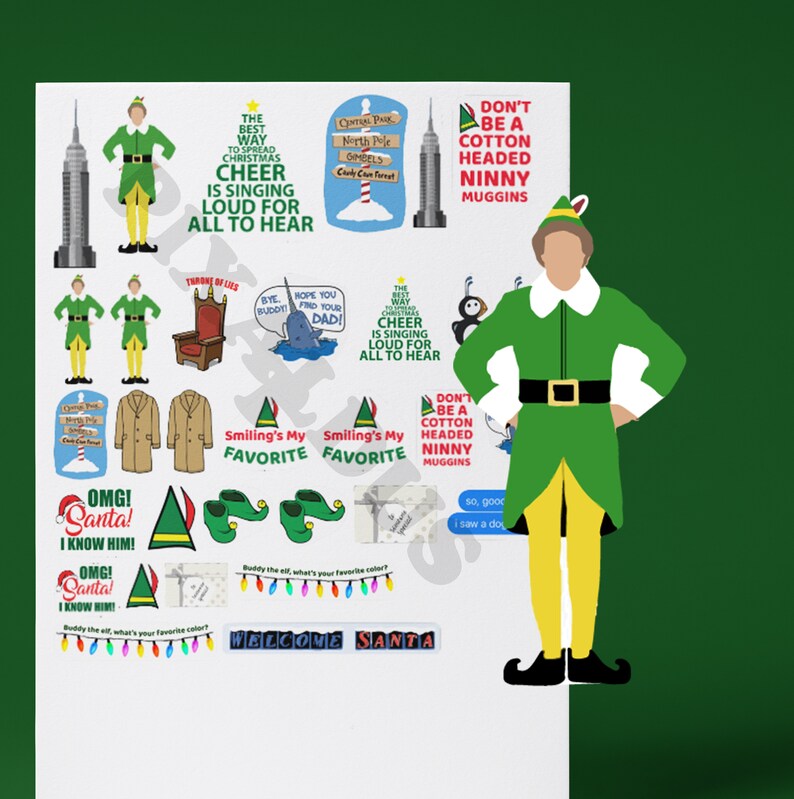 Elf Planner Stickers Christmas Movie Stickers | Etsy