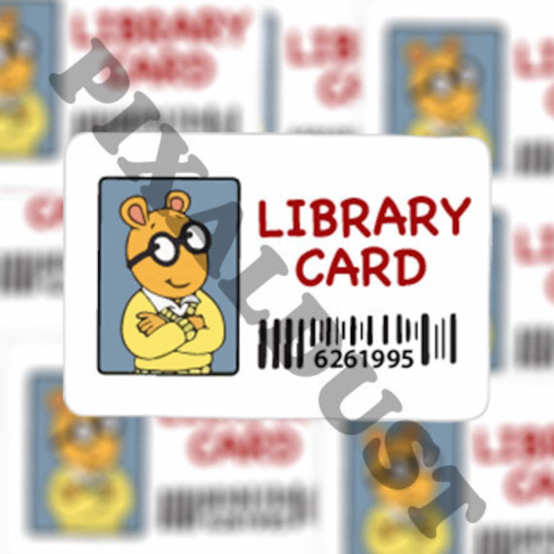 Arthur Library Card Vinyl Cartoon Waterproof Decal Etsy