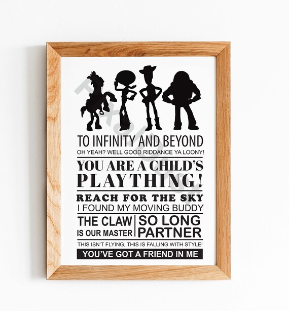 Toy Story Quote Art Disney Pixar Print Toy Story Lyrics | Etsy