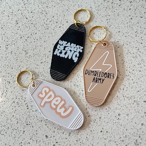 Subtle Fandom Motel Keychain: Handmade Retro Keyring