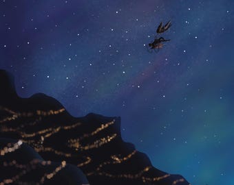 Velaris Flight Art Print: Officially Licensed ACOTAR Night Court Poster